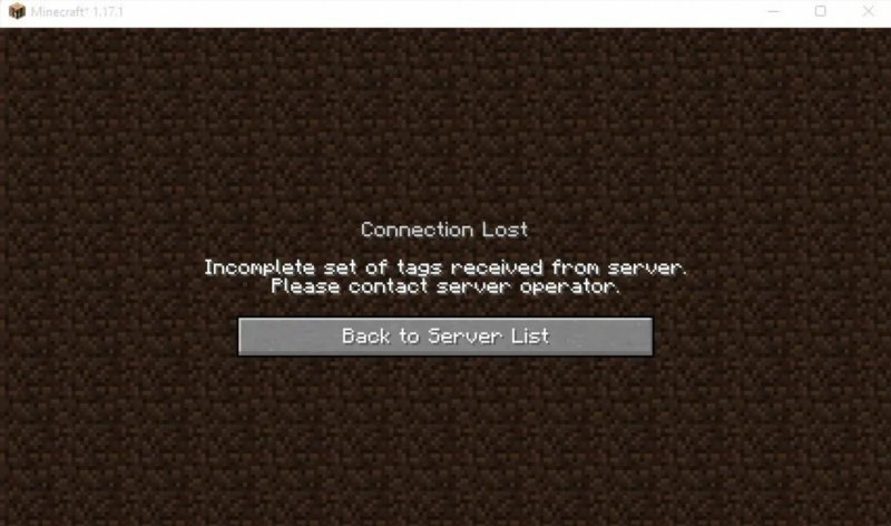 fix incomplete set of tags received from server minecraft unfinished building blocks 765144