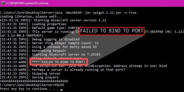 minecraft failed to bind port try these fixes 170598