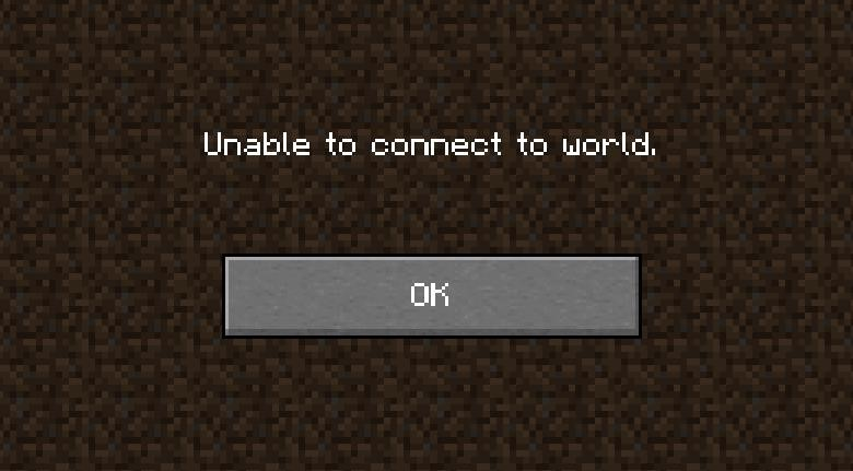 solved minecraft unable to connect to world 018545