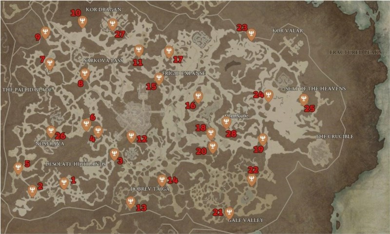 fractured peaks altar of lilith locations diablo 4 guide 603367