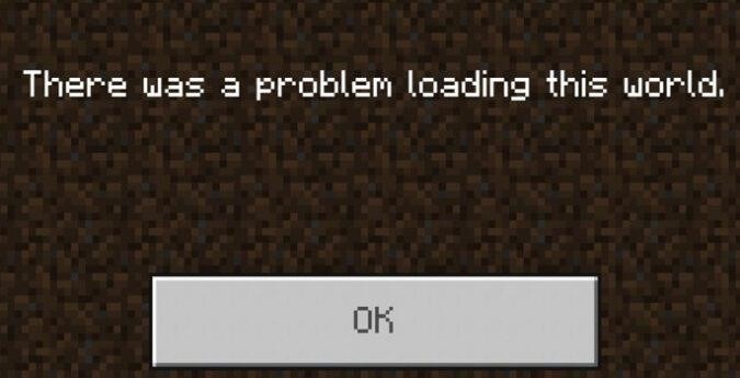 minecraft there was a problem loading this world 280621